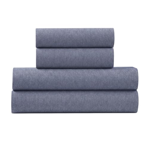U.S. POLO ASSN. Jersey Knit Sheet Set, Cotton Blend, T-Shirt & Pajama Feel, Deep Pocket, Wrinkle-Resistant, Cooling & Breathable, Everyday Comfort Stretch by U.S. POLO ASSN. - Used condition - US$28.21