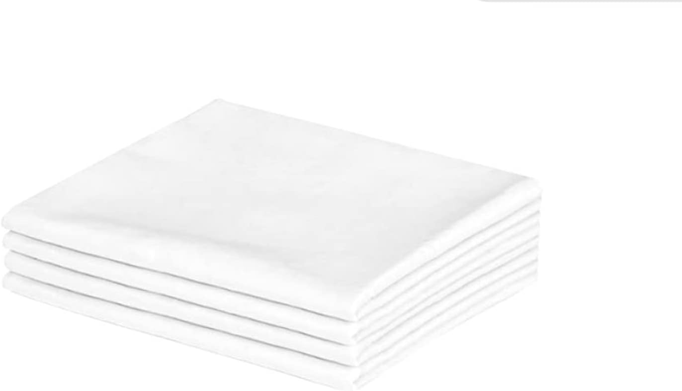 EOM Linens White XL Twin Size Flat Sheets Size 66" X 115" T-130 Thread Count (2 Pack) Great for Home, Salons, Spas, Hotel, Institutional & Hospital use.