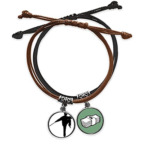 Shaolin Kung Fu cadena de mano con amuleto chino de cuerda ajustable