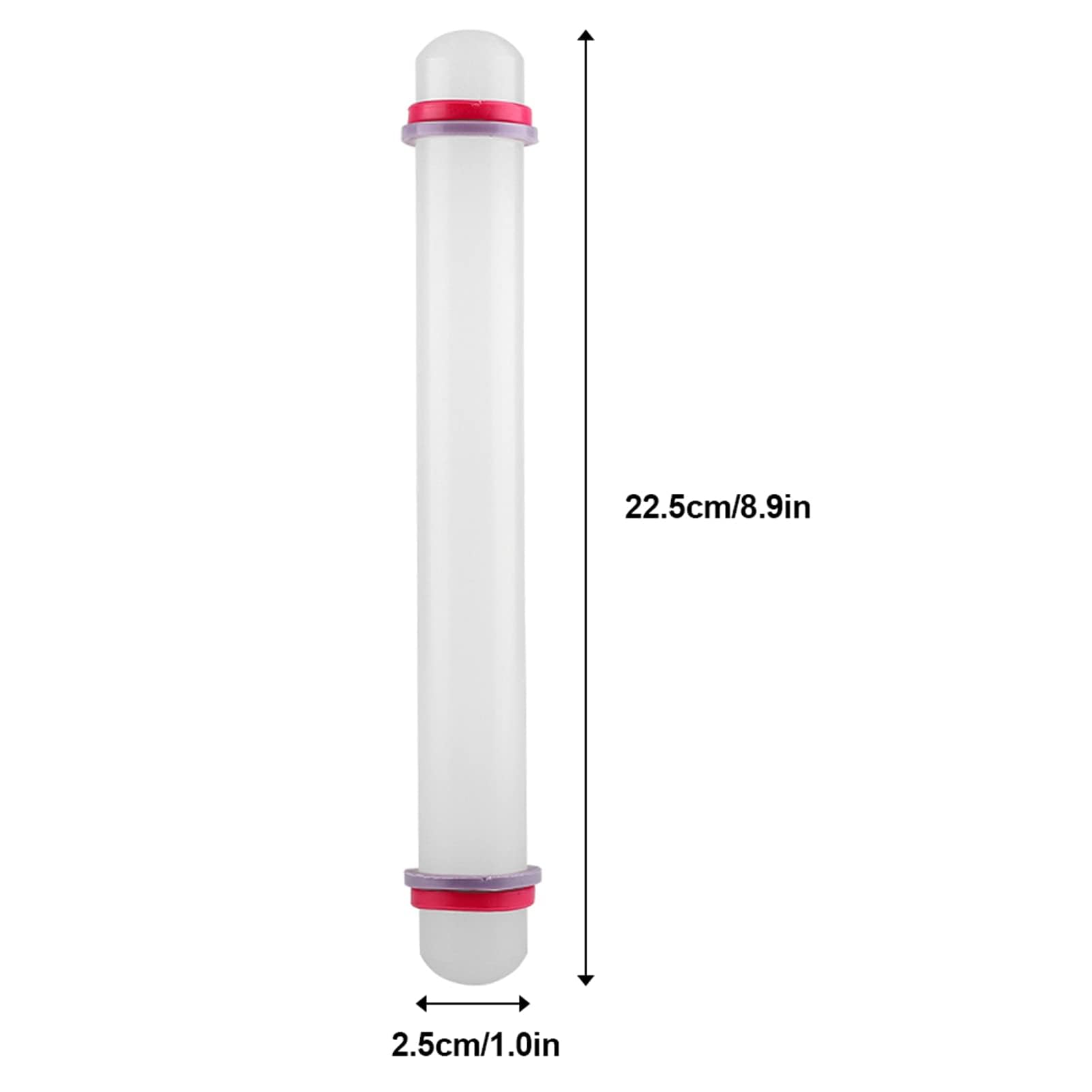 2 Pcs Rolling Pins for Baking, Rolling Pin Non Stick Fondant Rolling Pin with Thickness Rings Small Rolling Pin 9 Inches Dough Roller Plastic Baking Roller
