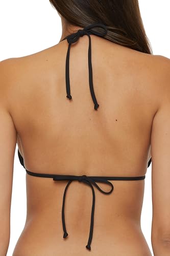 BECCA Women's Standard Color Code Triangle Bikini Top, Adjustable, Tie Back, Swimwear Separates, Black (A), Large3