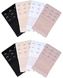 Women's Bra Extender 3 Hooks 3 Rows 8Pcs Elastic Bra Band Hook Strap Extensions