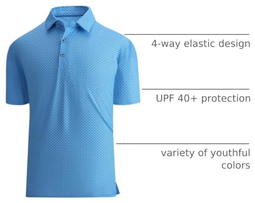 Image of Damipow Premium Golf Shirts for Men Dry Fit Performance Polo Short Sleeve Collared Shirt