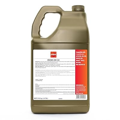 ENEOS 3701-320 0W-20 Fully Synthetic Motor Oil, 5 Quart, 1 Pack