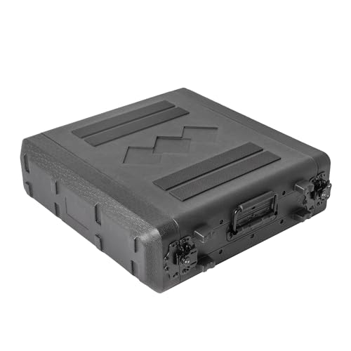 Diandian 2U Rack Case Shallow 16" Depth, 19" Rackmount Flight Case, Watertight Dust-Proof, Shock Mount for Amplifier, Pro Audio, DJ Mixer, Effects with Microphone Compartments by Diandian - Image 6