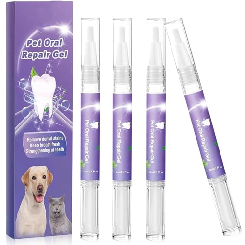 Dog Teeth Cleaning, Dog Toothpaste for Tartar Removal, Puppy Teething Gel, Dog Plaque Remover, Toothbrush & Repair Pen for Dogs, Dogs Teeth & Gums Health, Fresh Breath