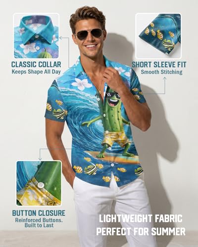 Image of 99TIMORO Fathers Movie Hawaiian Shirt for Men, Characters Button Down Short Sleeve Top, Summer Beach Gifts