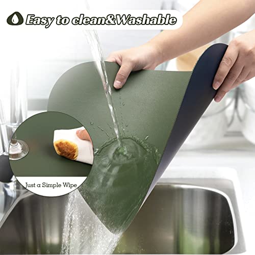 Oval Placemats Set Of 4 Washable,Round Placemats Set Of 4 Double Side For Kitchen Table Placemats Heat Resistant Round Mats Wipe Clean Washable Non-Slip Heatproof #TOP2