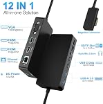 New Microsoft Surface Dock Triple Displays Dual HDMI+VGA with Power Adapter,12 in 1 Surface Docking Station for Microsoft Surface Pro 12/11/10/9/8/X/7/6/5/4/3,Surface Laptop 7/6/5/4/3/2/1, Book Go