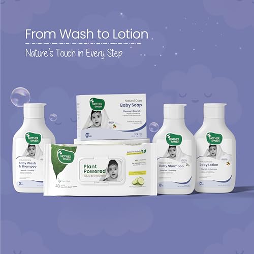 Image of Mother Sparsh Natural Care Gift Set for Babies | Baby Gift Box of 5 | Baby Wipes (40Pcs), Baby Lotion (100ml), Baby Head to Toe Wash (100ml), Baby Shampoo (100ml) & Baby Soap (75g)