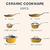 MOSIECH 10-Piece Ceramic Nonstick Cookware Set with Lids - PFAS/PTFE/PFOA-Free, Interior & Exterior Ceramic Coating | Easy to Clean | All Stovetop Compatible | Induction & Oven-Safe up to 480°F #1