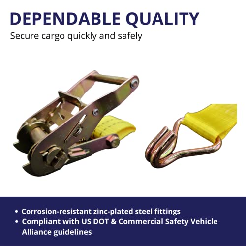 10 Pack 1.5" X15' Ratchet Strap 4400Lb #TOP2