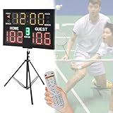 ◑【Tableau de bord professionnel】Le tableau de bord affiche le numéro de jeu, les scores, les fautes d'équipe et les situations de contrôle du ballon, aidant les joueurs et les entraîneurs à comprendre la situation actuelle, les informations clés sont claires en un coup d'œil. Démarrez et arrêtez facilement le chronométrage et ajoutez des points grâce à la télécommande sans fil.