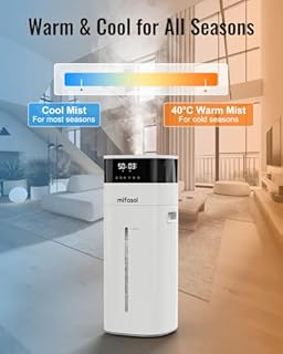 Humidifier Large Room, Cool and Warm Mist Humidifiers for Bedroom 5.3Gal/20L, Humidificateur for Home Whole House 2000 sq ft, Top Fill Humidifiers for Plant with Diffuser & Extended Tube, White