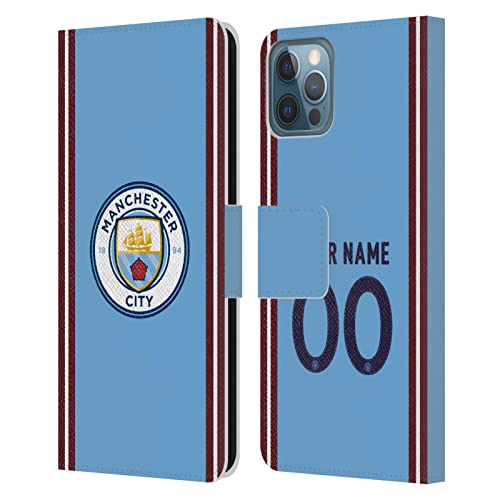 Coque iPhone 12 Manchester City étui cuir à rabat contre chocs et rayures