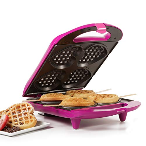 Holstein Housewares HF-09031M Non-Stick Heart Waffle Maker, Magenta