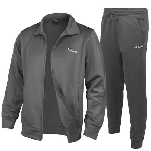 Brimisal Men's Tracksuits Sweatsuits For Men 2 Piece Sets Outfits Long Sleeve Casual Full Zip Athletic Jogging Sportswear