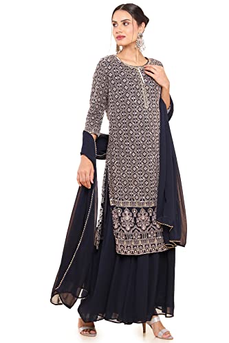 Image of Soch Women Dark Blue Suit Set