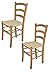 Tommychairs - Set 2 sedie modello Venice per cucina bar e sala da pranzo, robusta struttura in legno di faggio color rovere e seduta rivestita in tessuto colore canapa
