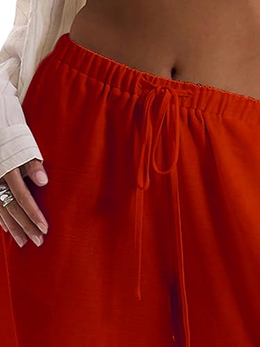Image of RoseSeek Women's Beach Cover Ups Wide Leg Loose Linen Pants Swimsuit Coverup Summer Vacation Outfits 2026