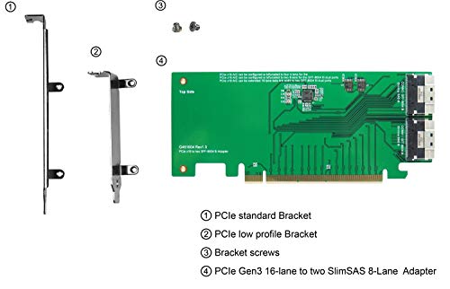 Micro SATA Cables Adaptador PCIe Gen3 16-Lane a Slimline SAS 8i miniatura 3