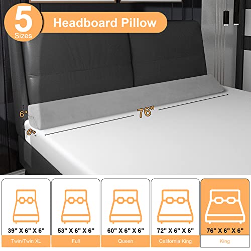 Aurako King Size Bed Wedge Pillow Headboard Pillow Mattress Wedge Bed Gap Filler Triangle Back Cushion Memory Foam Wedges Body Positioners For Sleeping Body Lumbar Backrest Reading Bolster Pillow #TOP5