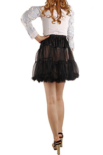 Shimaly Women's Princess Layered Puffy Skirt Mini Tutu Skirt Short Petticoat (S-M, Black) #TOP4