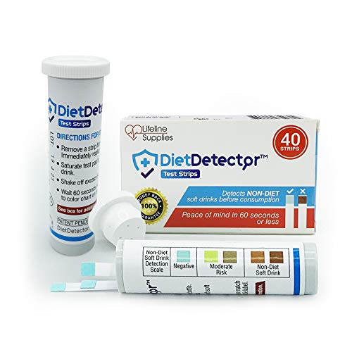 DietDetector Test Strips - Detects Non-Diet Soft Drinks Before Accidental Consumption - A Must Have for Diabetics and The Health Conscious - 40 Strips Per Box