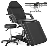 ABTSalon Hydraulic Tattoo Chair Bed for Client Spa Bed with Stool Height Adjustable Facial Beds for Esthetician Chair Aesthetic Treatment Table