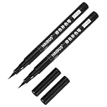 PATIKIL 5.71 Inches Fabric Marker Pen, 2 Pcs Fabric Brush Point Marker Quick Dry Waterproof for DIY Canvas Denim Linen Clothing Color Repairing, Dark Blue
