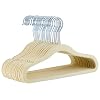 Amazon Basics Kids Velvet, Non-Slip Clothes Hangers (Baby/Toddler), 11.6 inches (for Baby Clothes), Pack of 30, Beige