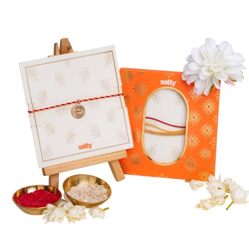 Image of Salty Rakhi for Brother & Bhaiya Bhabhi | Wrist Band Gift Pack for Sister, Bro, Bhaiya and Bhabhi | Bracelet for Men, Women | Fancy Jewellery Combo Gifts | Gift for Rakshabandhan | Traditional Rakhi Gift