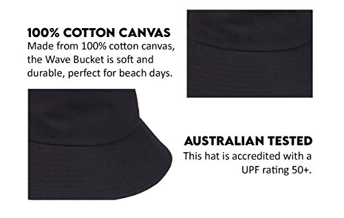 Lack Of Color Women's Wave Cotton Canvas Bucket Hat (Black, Small/Medium) #TOP4