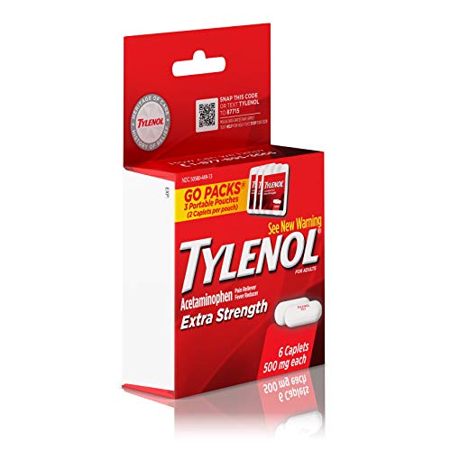 Tylenol Extra Strength Caplets With 500 Mg Acetaminophen, Pain Reliever & Fever Reducer, 6 Ct #TOP7
