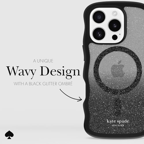 Image of kate spade new york iPhone 16 Pro Case - Wavy Nightfall | Compatible with MagSafe - Lightweight Designer Case for iPhone 16 Pro with Anti-Scratch Coating and Wavy Nightfall Design