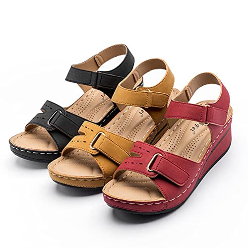 MaoYuanX Sandales à Plateforme à Talon compensé Semelle épaisse Sandales de Plage pour Femme avec Design Respirant Creux pour Occasions décontractées Vacances à la Plage – vue 7