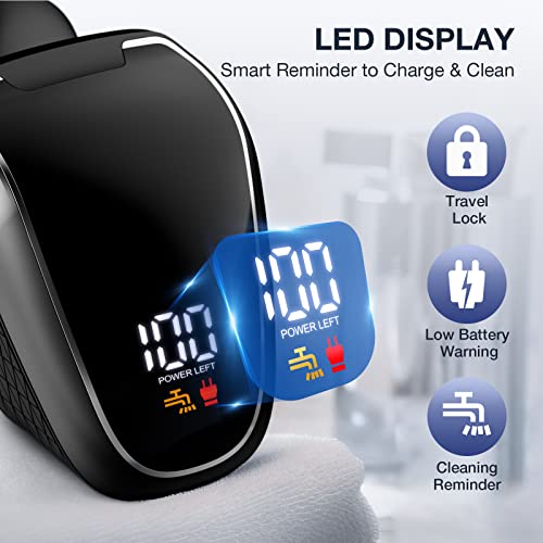 Head Shaver 7D, Wyklaus Upgrade Head Shavers For Bald Men, Head Electric Razor With Nose Hair Trimmer, Waterproof Wet/Dry Mens Grooming Kit, Anti-Pinch, Led Display, Usb Rechargeable（Black） #TOP3