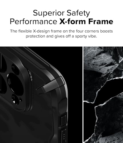 Coque iPhone 16 Pro Ringke Fusion-X Camo Black antichoc