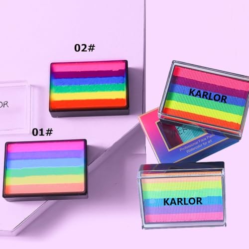 KARLOR 25g Gesichtsfarben Palette 6 gemischte Farbe bunte Face Paint Body Painting wasserlöslich multifarbe Schminkfarbe für Fasching Halloween Festival Makeup (02#)