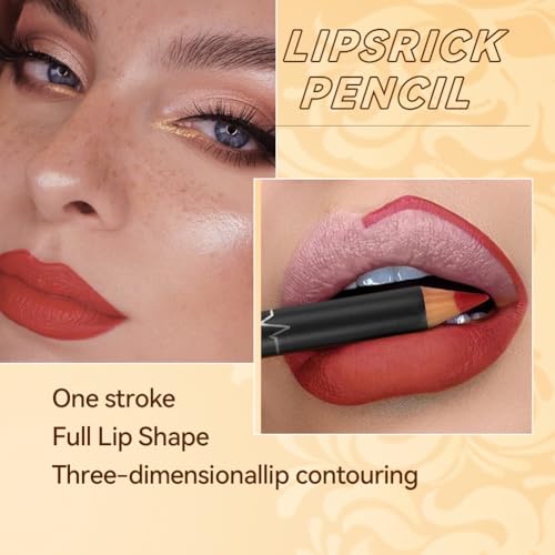 LOPHE 12 Stück Lipliner Set, Lip Liner Wasserfest Matte Finish, Lipliner Pencil Smudge-Proof