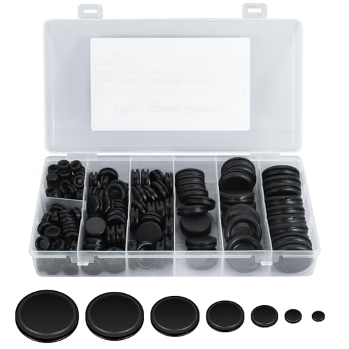 Image of Bcautay 170pcs Rubber Grommets Kits, Black Electrical Cable Holes for Holes for Car, Boat, Pump, Plumbing, and Home Improvement - Electrical Wire Gasket Kit for Cable Wiring and Cord Organization