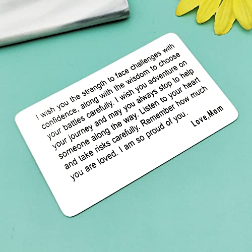 Inspirational Gift from Mom Metal Wallet Insert Card to My Son Gift Daughter Gift Encouragement Gift for Teen Girl Boy Family Gifts Engraved Wallet Insert Card Birthday Graduation Gift Jewelry4