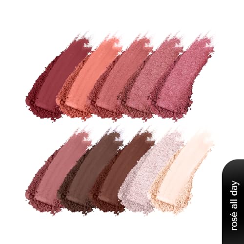 Image of BELLAVITA Intense Drama Eyeshadow Palette | 10 Blendable Shades | Matte, Shimmer & Satin Finishes | Long-Wear, Crease-Proof, Smudge-Resistant | Lightweight & Buildable | Rose All Day | 10g