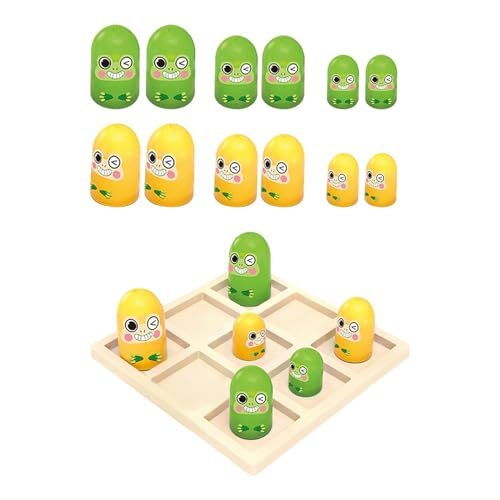 三目並べゲーム ユニークなギフト 3歳以上 親子向け インタラクティブチェッカーゲーム カエル 蛙 ボード 12x12cm