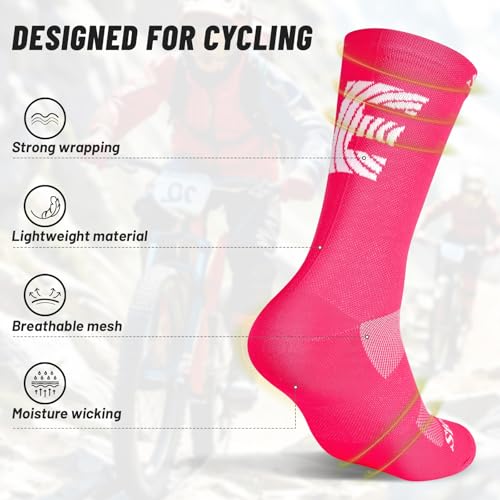 Cycling Socks, Four SeasonsUnisex Breathable Sock, Suitable for Cycling Teams and Road, Mountain Bike Sports Socks (One Size)2