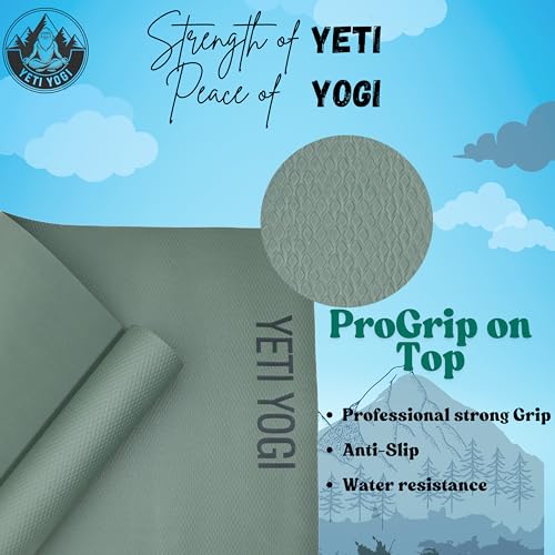 Image of EVA Yoga Mat 6mm Army Green Anti Slip Exercise Workout Mat Durable Comfortable Unisex Home Gym Pilates Fitness Training