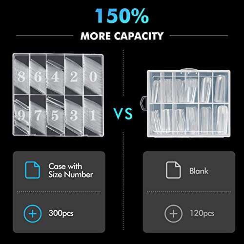 Square Nail Tips Full Cover - Infeling 300Pcs Long Square Gel Nail Tips No C Curve, Xxl Straight Tapered Square Press On Nails With Box For Nail Salons And Diy Nail Art, 10 Size #TOP3