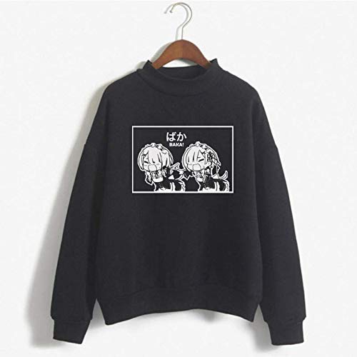 Moletom Gola Redonda Unissex Algodão Re:Zero Ram Rem Baka Anime (Rosa Bebê, M)