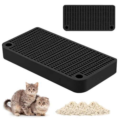 Scala per gatti anziani – Lettiera autopulente per gatti con funzione filtro e piedini in gomma antiscivolo, per gatti piccoli e anziani, 32 x 16 x 4 cm, colore nero