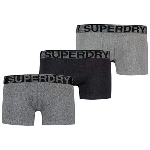 Superdry Trunk Triple Pack Bóxer, Grey Mix, Regular Unisex Adulto